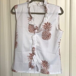 New Pineapple print ruffle blouse.